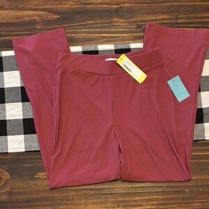 Market & Spruce flare Ribbed Pants large mauve pink new with tags